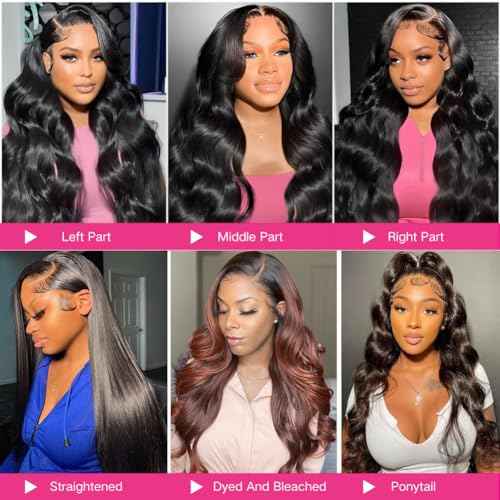 CHUDI 13x6 220 Density Body Wave HD Lace Front Wigs Human Hair Pre Plucked Transparent Lace Frontal Wigs with Baby Hair Glueless Brazilian Wigs Human Hair for Women 20 Inch