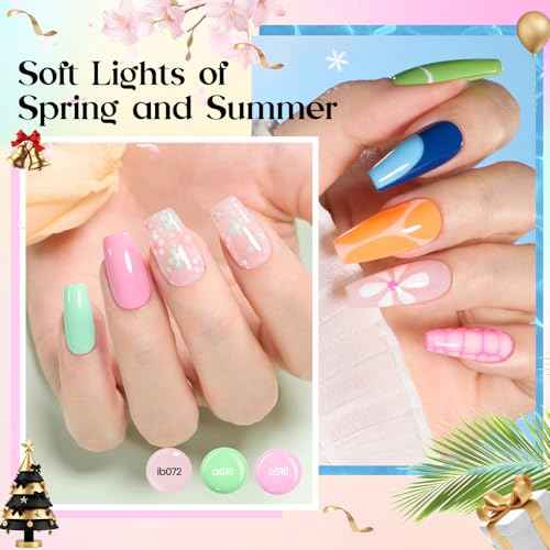 Beetles Gel Nail Polish Set - Seasons Variations 48 Colors Gel Polish Kit Brown Nude Pink Red Blue White with Base Top Coat Home DIY UV LED Soak Off Nail Art Salon Manicure Starter Kit Gift for Women