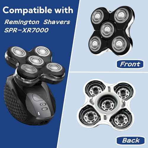 Balder Pro Replacement Head for Remington Balder Pro Head Shaver SPR XR7000,5 Dual Track Heads for Remington Shaver Replacement Heads-Precision Electric Shaving for Bald Men.(1Pack)