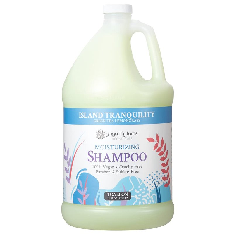 Ginger Lily Farms Moisturizing Shampoo - Island Tranquility Scent | Vegan & Cruelty-Free, 1 Gallon Refill