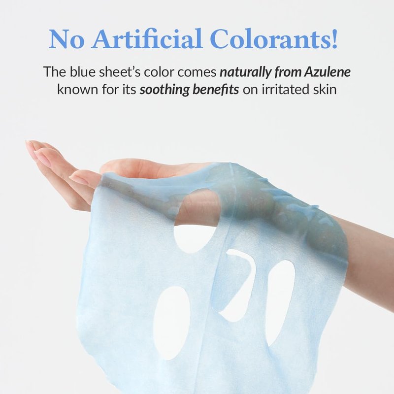 Aqua Blue Hydration Mask - Reduce Puffiness & Boost Hydration | Vegan Korean Sheet Mask (Pack of 4)