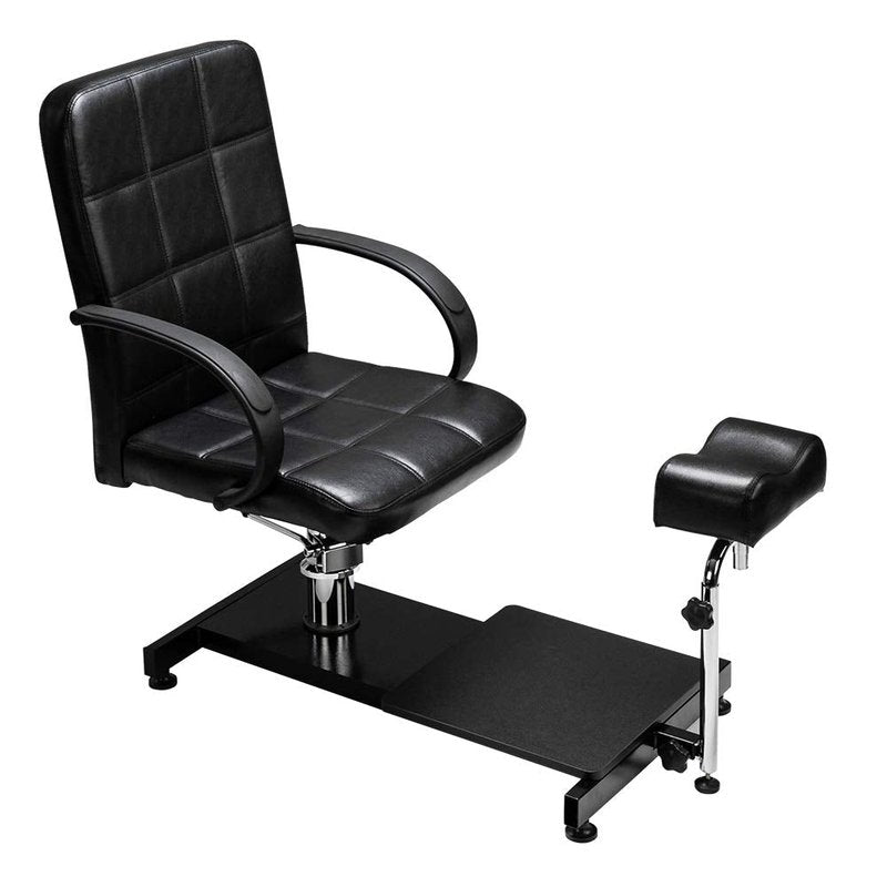 mefeir Pedicure Chair, Pedicure Station Unit with Hydraulic Seat & Foot Rest, Foot Spa Massage Station Nail Tech Furniture, Perfect for Beauty Salon Home Use(Black)