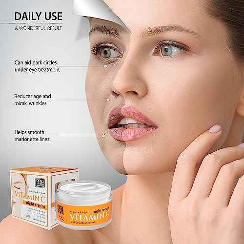 Dead Sea Collection Night Cream for Face with Vitamin C, Dead Sea Minerals, and Vitamin E ? Anti Aging Nourishing Skin Care Moisturizer to Reduce Wrinkles (1.69 fl. oz)