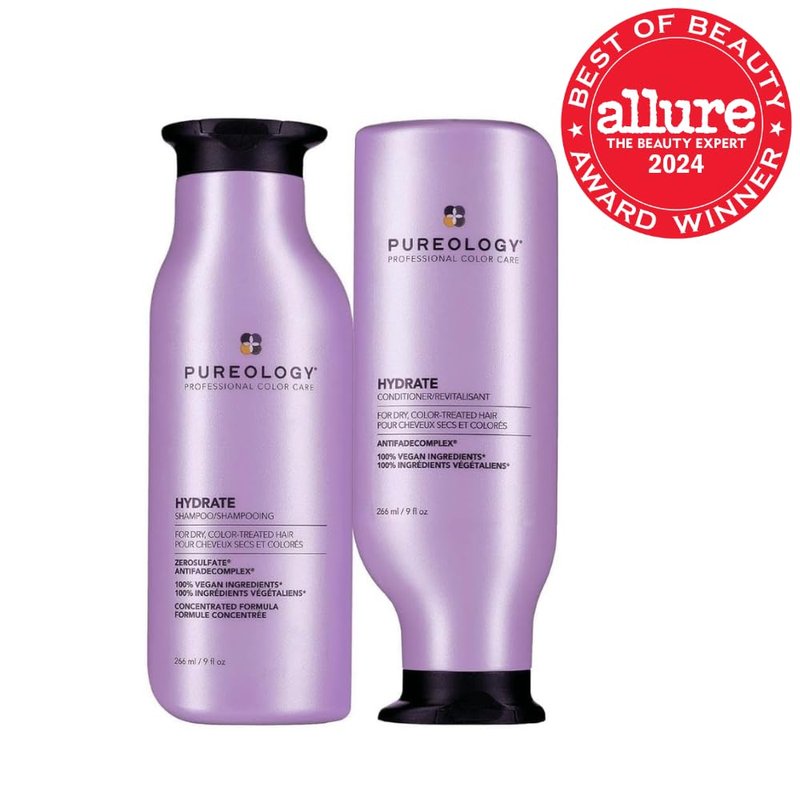 Pureology Hydrate Shampoo & Conditioner Set | Moisturizing for Medium to Thick Color-Treated Hair, Sulfate-Free