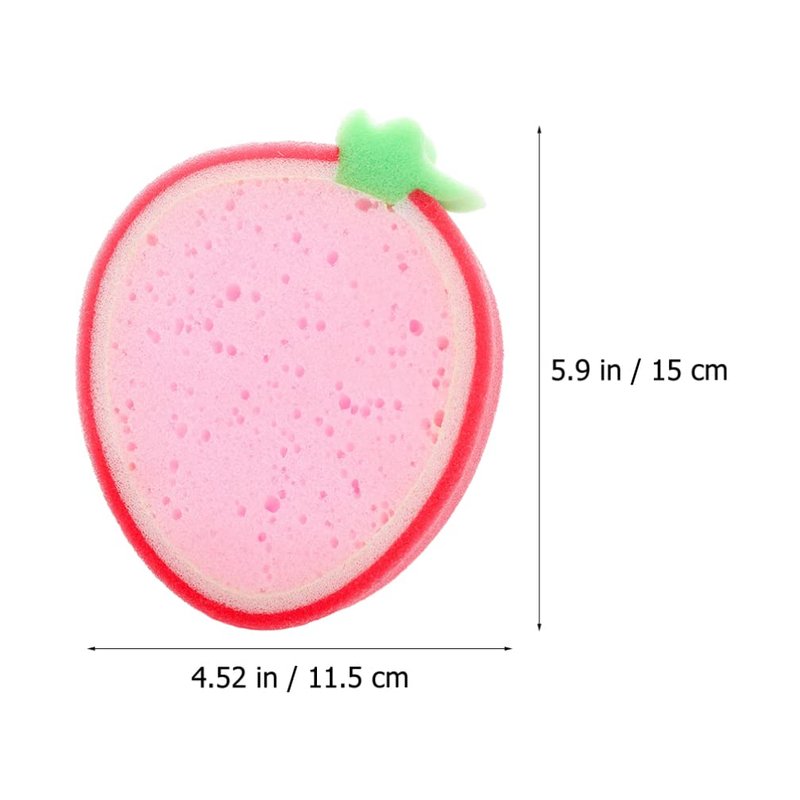 Beaupretty Fruit Bath Sponge Set for Babies Toddlers - Thickened Soft Shower Sponges with Fruit Shapes for Gentle Exfoliating and Travel Bathing Tools 6Pcs 5.90X4.52X1.18In