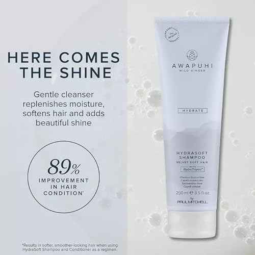 Awapuhi Wild Ginger by Paul Mitchell HydraSoft Shampoo, For Velvety Soft Hair, Ideal For All Hair Types, Especially Dry + Frizzy Hair