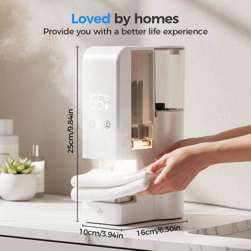 Hot Towel Warmer Machine - 5-Second Automatic Face Towel Heater | Silent Low Energy Spa Equipment (White)