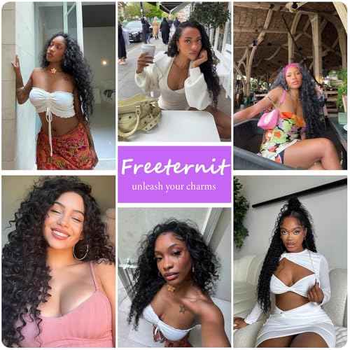 24 Inch Deep Wave Lace Front Wigs Human Hair 13x6 HD Real Human Hair Wig 12A Natural Black Glueless Curly Wig Human Hair Pre Plucked for Women Invisilbe Hairline Tiny Knots 200 Density Longer Life