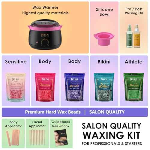 Premium Waxing Kit for Sensitive Skin ? Painless Hard Wax Beads, Safe Wax Warmer, Pre/Post Care Spray, Salon-Grade Results at Home for Face, Bikini, Brazilian & Full Body