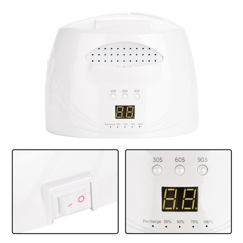 Skiennix 48W Cordless Rechargeable Nail Lamp - LED UV Light Dryer with Smart Handle & Timer Settings