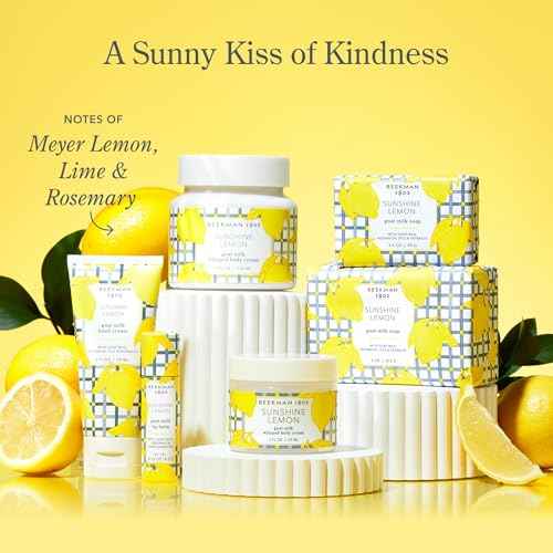 Beekman 1802 Sunshine Lemon Hand Cream - Scented - 2 fl oz - Nourishes, Hydrates & Repairs - With Goat Milk, Shea Butter & Glycerin - Non-Greasy - No Irritation - Good for Sensitive Skin