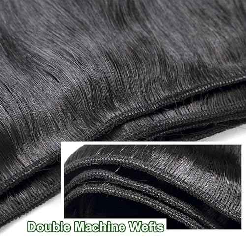 16A Straight Bundles Human Hair 100% Unprocessed Vietnamese Raw Hair Bundles Full and Thick Straight Weave Hair Extensions for Women,Three Times the Lifespan 14Inch