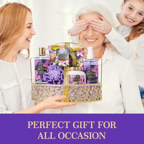Beauty Kits for Women, Home Spa Baskets Bath Gifts, Bath Spa Kit for Women with Scents Lotion, Luxury Orchid & Jasmine Scent Gift Basket for adults Beauty & Personal Care Set Body Gift Set