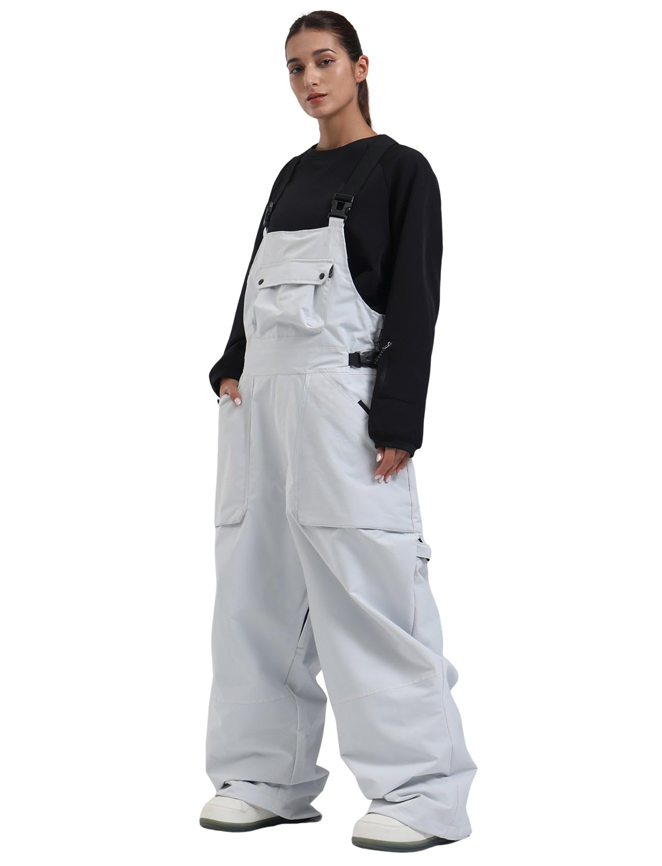 GSOU SNOW Women Snow Bibs Pants Baggy Snowboard Pant Ski Pants Bibs Overalls Waterproof Windproof Insulated