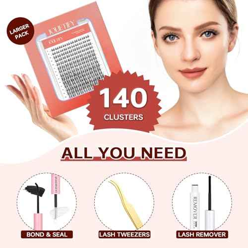 Lash Extension Kit, Natural Look, DIY Faux Mink Cluster Lashes 8-16mm, TwinkleUp, Soft & Fluffy, Waterproof Bond & Seal, Reusable Individual Lashes with Tweezers & Remover, Easy to Apply