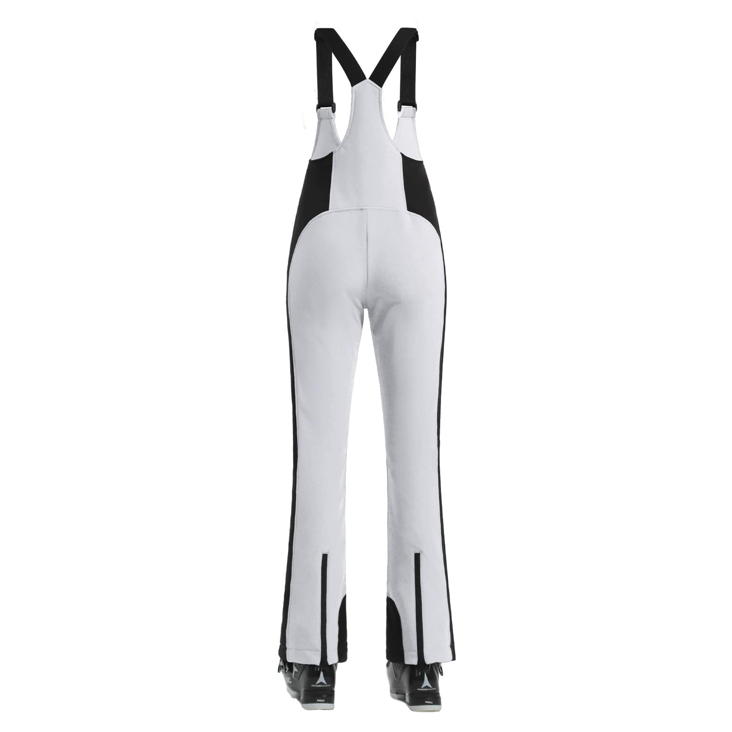 GSOU SNOW Womens Ski Bib Snow Pants Overalls Snowboard Waterproof Windproof Slim Winter Warm High Elasticity White