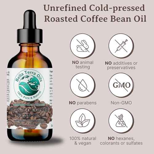 Bella Terra Oils - Roasted Coffee Bean Oil 4 oz - Dive into The Heart of Coffee Extract, Boosted with Essential Fatty Acids, A Luxurious Experience