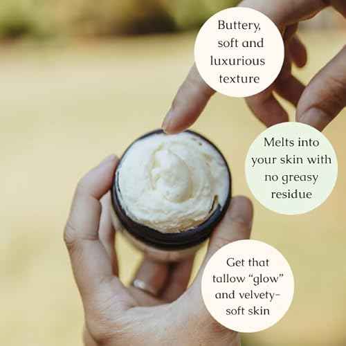 Hearth and Homestead: Handmade Whipped Tallow Balm, Organic, Moisturizer, Body Butter with Infused Olive Oil, for Eczema, Rosacea, Baby (Lavender)