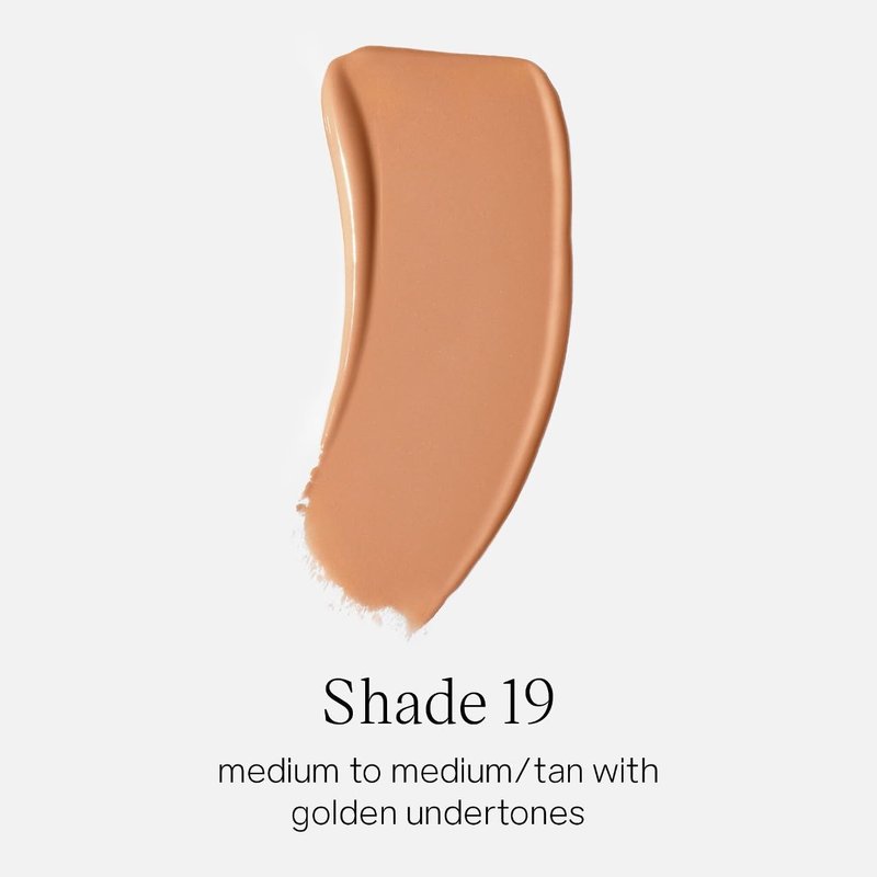 Saie Glowy Super Skin Tint Liquid Foundation - Weightless + Dewy Foundation with Lightweight Medium Coverage - Hydrating Face Makeup + Skin Care Serum Hybrid with Hyaluronic Acid - Shade 19 (1.01 oz)