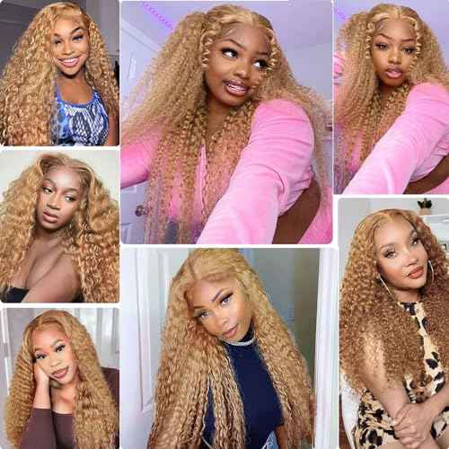 Color #27 Bundle Honey Blonde Curly Human Hair Bundles 30 32 34 Inch Brazilian Color 27 Kinky Curly Bundles Human Hair Honey Blonde Bundle