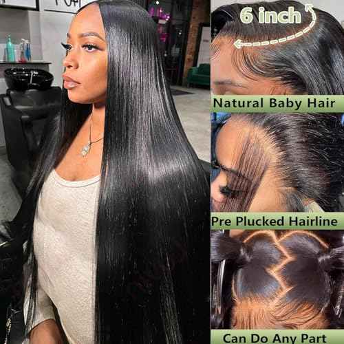 20 Inch 13x6 Lace Front Wigs Human Hair Pre Plucked 180 Density Straight HD Lace Front Wigs Human Hair 13x6 Lace Frontal Straight Human Hair Wigs for Women Glueless Wigs Human Hair