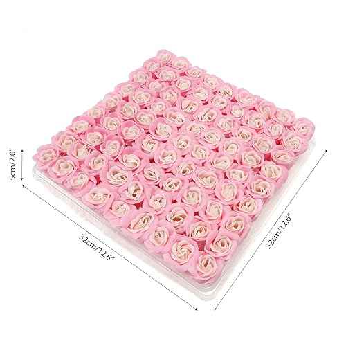 81PCS Soap Flower, Roses Rosas Floral Shaped Scented Bath Body Shower Petals Bouquet Flores De Jabon for Her, Valentine's Day, Wedding, Birthday, Mothers Day, Anniversary, Party Favors Gifts Idea Pink