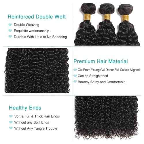 Curly Human Hair Bundles Natural Black Color 18 20 22 Inch Unprocessed Brazilian Virgin Hair Kinky Curly Bundles
