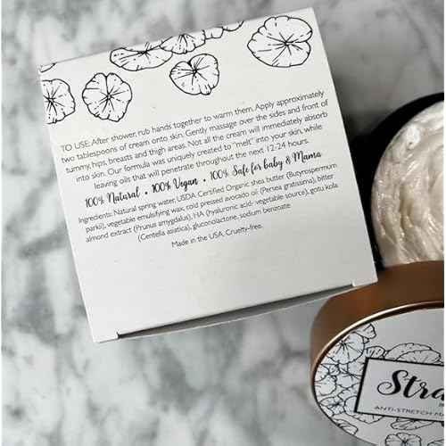 Anti-Stretch Mark Cream. Paraben-Free, Hypoallergic, and Safe for Pregnancy and Nursing - 8 oz, clear