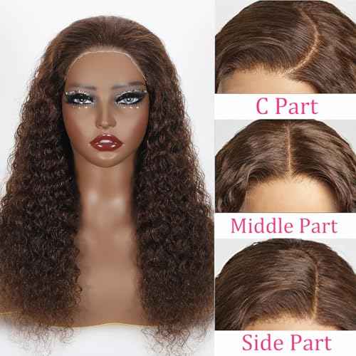 ONICE Wear And Go Glueless Wigs Human Hair Pre Plucked Pre Cut 5x5 HD Lace Closure Human Hair Wigs For Black Women Upgraded No Glue Deep Wave Lace Front Wigs Human Hair(Chocolate Brown,18Inch)