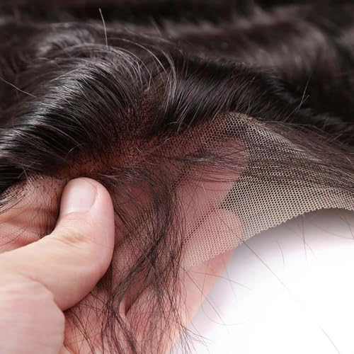 13x4 Ear To Ear Straight Lace Frontal Closure Transparent HD Human Hair With Baby Hair Knots 100% Virgin Remy Human Lace Frontal Closures 150% Density Natural Color (14 Inch,Straight frontal)
