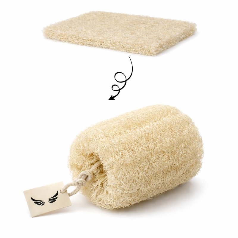April's Angels 100% Natural Egyptian Loofah. Eco Friendly Exfoliating Scrubers for Body and Face. Natural Bathing Loofah for the Entire Family. Large Size (Set of 3 + 1 Exfoliating Face pad)