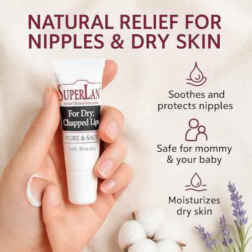 Lanolin Lip Balm 3 pack - Lip Repair for Hot/Dry Weather - Natural Lanolin Nipple Cream - Lip Moisturizer for cracked lips - Hydrating lip care - Ultra pure jojoba oil - Kosher chap stick (1.05 oz)