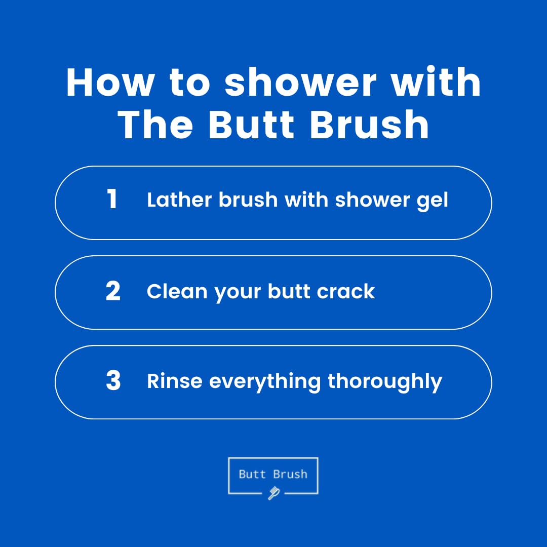 The Butt Brush - Dedicated Shower Brush - Best Bidet Alternative - Long Ergonomic Handle - May 2026 Edition - Prevents Germ Spread - Gift Box Included