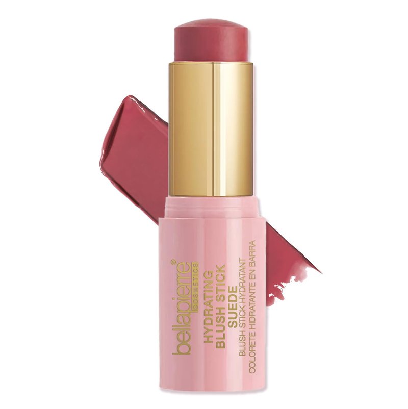 Bellapierre Hydrating Blush Stick - Moisture-Rich Cream-To-Powder Cheek Color, Lightweight & Portable, Talc-Free | 0.28 oz (Suede)