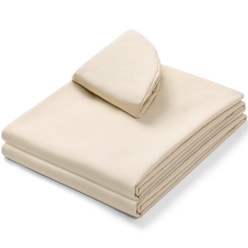 Comfyanno Massage Table Sheets Set - 3 Pcs Professional Microfiber, Soft & Stain Resistant | Natural Color