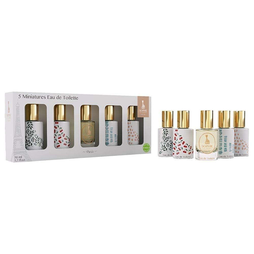 Sophie la girafe Travel Baby Perfume – Soft Clean Baby Scent, Alcohol-Free Gentle Fragrance for Newborns & Kids, Powdery Vanilla Floral, Safe from Birth, Mini Spray Set