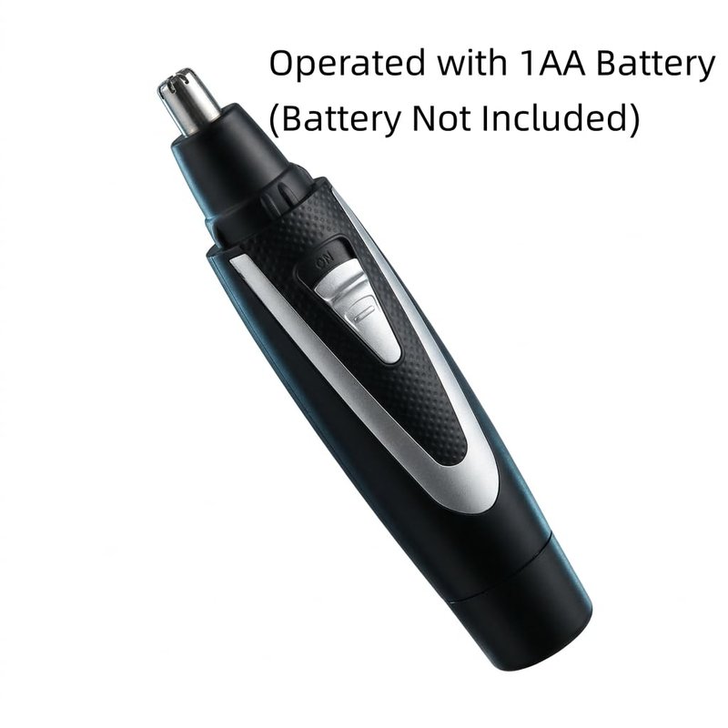 Ear and Nose Hair Trimmer Clippers: 2026 Professional Painless Eyebrow & Facial Hair Trimmers Remover for Men Women, Battery Operated Nasal Clipper, Dual Edge Waterproof Blades for Easy Clean, Black