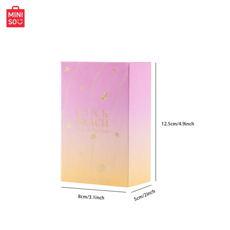 MINISO Pink Beach Eau de Parfum – Mandarin, Lavender, Jasmine & Vanilla Notes – Sweet, Smooth & Long-Lasting Women’s Perfume, 1.69 fl oz / 50 ml