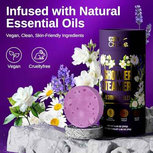 Shower Steamers Aromatherapy - Shower Bombs with Natural Essential Oils for Daily Relaxation & Stress Relief, Birthday Gifts for Women, Mom, Teen 8 Pack