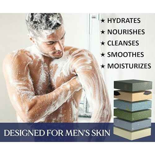 NATURAL AMERICAN Men¡¯s Bar Soap ? Mens Cologne Scents, 100% All Natural, Essential Oils, Organic Shea Butter, No Harmful Chemicals ? (6pk) Soap for a Man - USA Handmade ? 5 oz