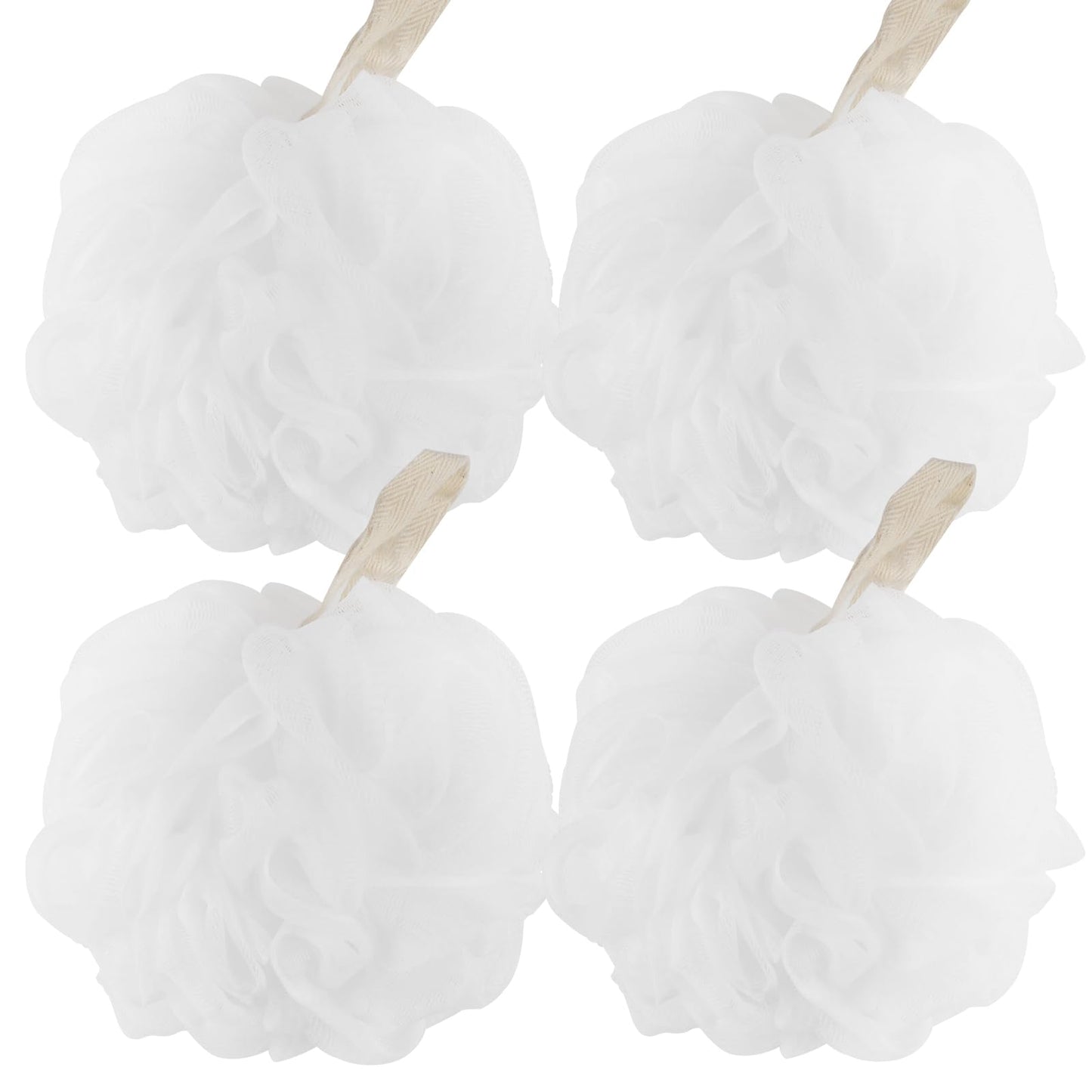 Fu Store Loofah Sponge Shower Loofahs 70g Bath Sponges Mesh Balls for Body Scrubber Exfoliator Wash Back Scrubbers Bathroom Men Women - 4 Cleaning Bathing Accessories