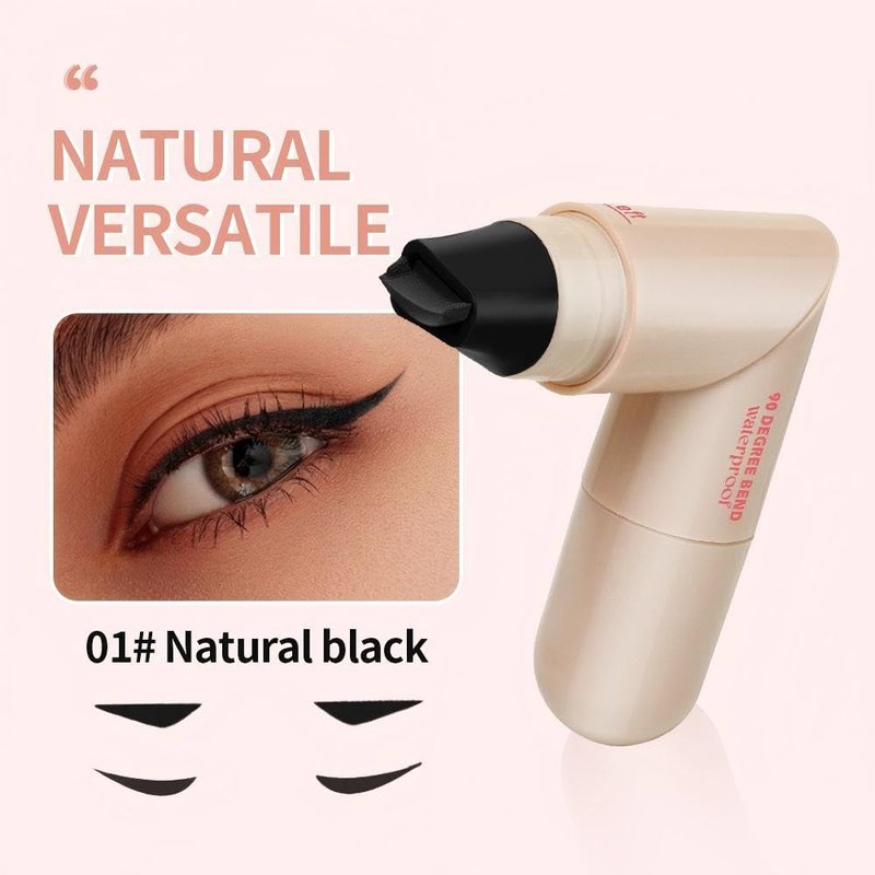 2 PCS Dual-Ended Eyeliner Stamp, Easy to Apply Cat Eye Stamp with L/R Markings, Waterproof & Smudge-Resistant, Beginner-Friendly Winged Eyeliner (Black)