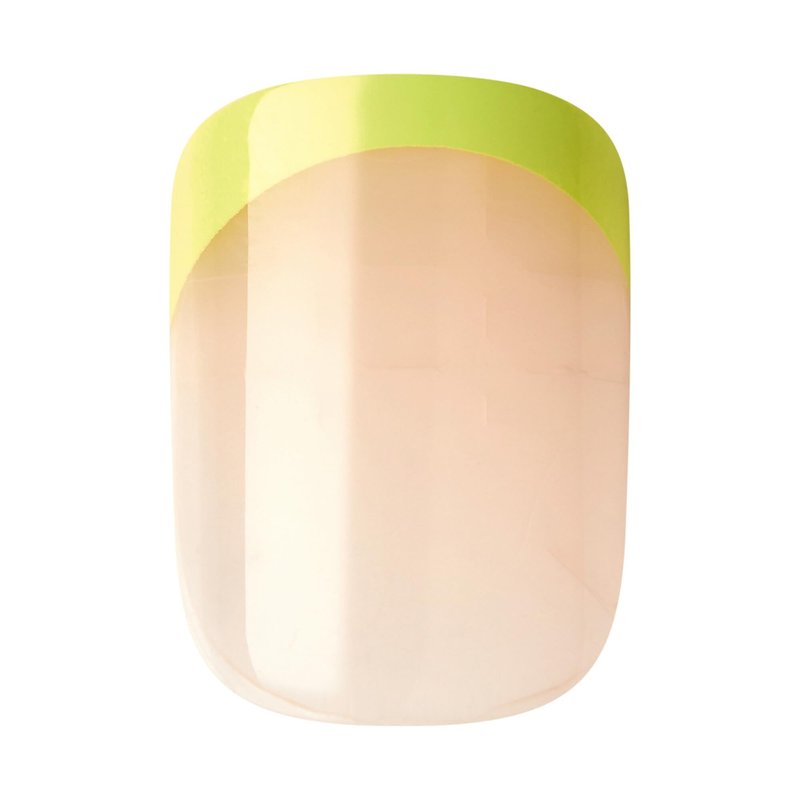 KISS Impress No Glue Mani 30 Pcs Press on Nails, Green French Tip with Flower Design, Squoval Shape, Simple Peel & Press Easy Apply, Hassle-Free Removal, Essential Tools Included