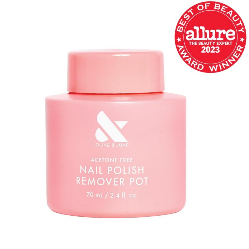Olive & June Nail Polish Remover Pot - Acetone-Free, No-Mess Formula with Sponge Lid | Vegan & Cruelty-Free | 70mL