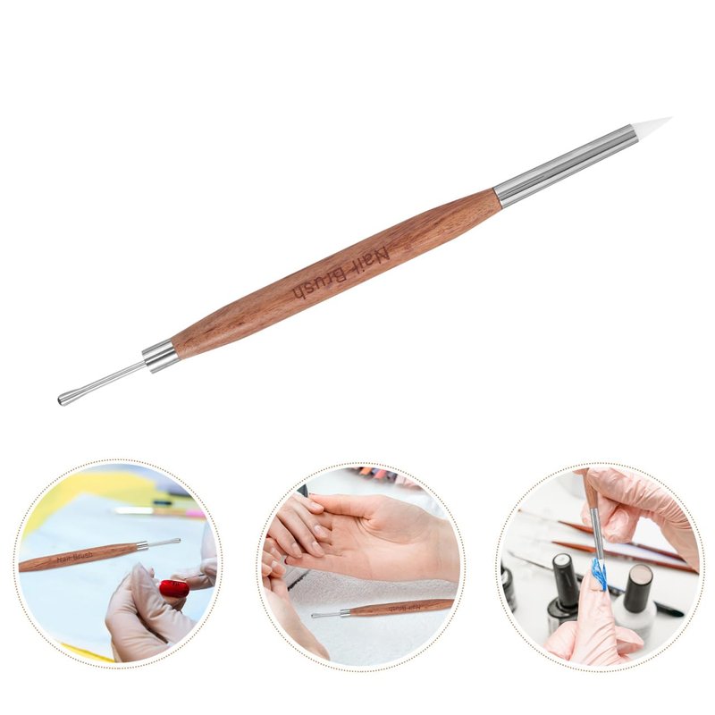 Beaupretty Double Headed Nail Art Pen with Gel Polish Brush and Dotting Tool Multi-Use Nail Art Supplies Tool Kit for French Manicure