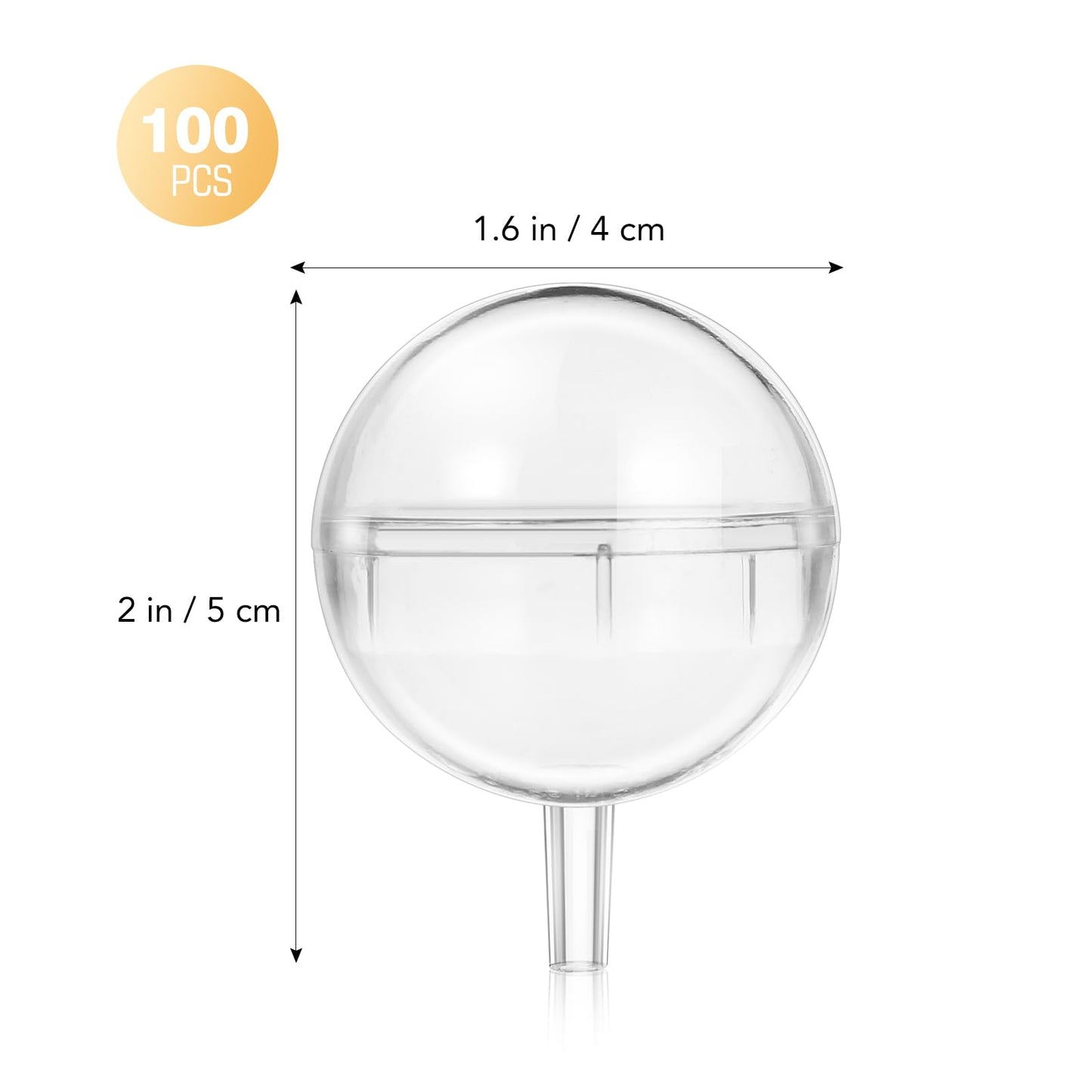 100Pcs Clear Chocolate Holder Ball: Candy Packaging Case for Bouquet Round Chocolate Box Candy Wrappers Holders Decoration Round Truffle Holder Flower Packaging Support Wedding Valentine's Day