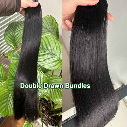 16A Straight Bundles Human Hair 100% Unprocessed Vietnamese Raw Hair Bundles Full and Thick Straight Weave Hair Extensions for Women,Three Times the Lifespan 14Inch