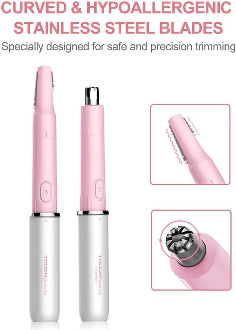 Hair Trimmer for Face, Eyebrow, Nose & Body Hair Removal - Dual Blades, Battery Powered, All-in-One Solution for Men & Women