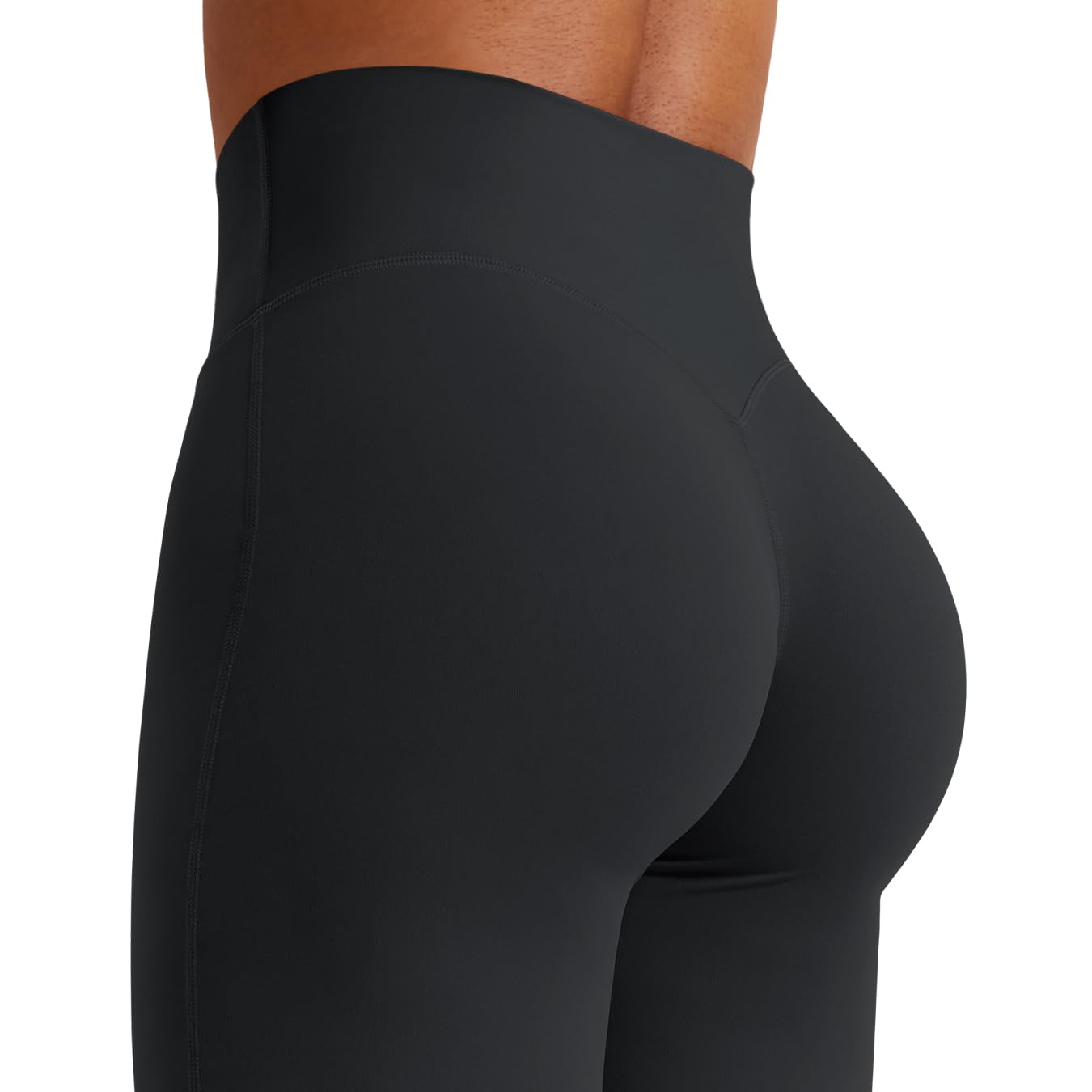 YEOREO Workout Leggings Womens No Front Seam Straight Leggings 31.5" High Waist Buttery Eddiy Gym Yoga Pants Black M