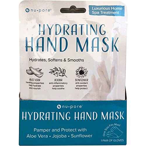 Nu-Pore Moisturizing Gloves ? Hand Mask for Dry Hands and Moisturizer with Jojoba Oil and Aloe Vera to Help Repair and Soothe Extra Dry Skin, Paraben & Latex Free (24 Pack)